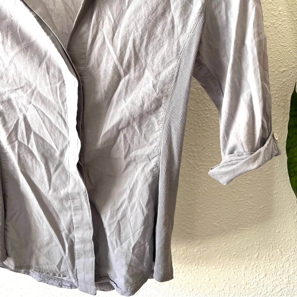 James Perse grey button down top - Picture 2 of 6